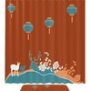 Deer And Flowers Print Shower Curtain For A Romantic And Peaceful Bathroom