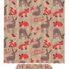 Deer And Foxes Print Shower Curtain, Waterproof Bath Curtain, Perfect For Your Rustic Bathroom