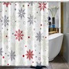 Deer And Pine Trees Christmas Saying Believe Print Shower Curtain For Bathroom Decor