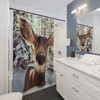 Deer Animal Print Shower Curtain For A Hunter-Themed Bathroom, Matching Deer Theme Shower Curtain