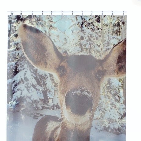 Deer Animal Print Shower Curtain For A Hunter-Themed Bathroom, Matching Deer Theme Shower Curtain - Image 4