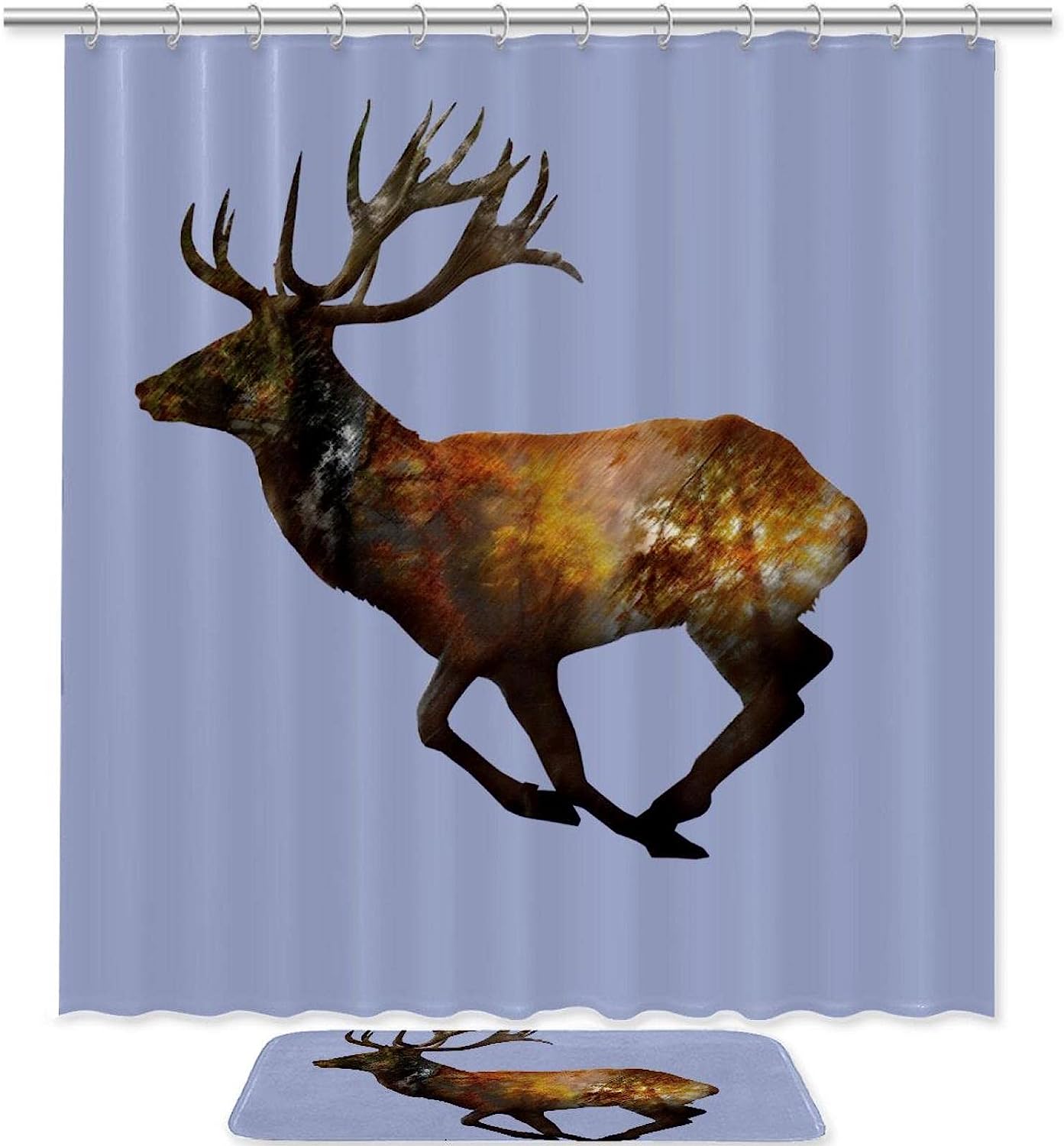 Deer Bathroom Shower Curtain With Waterproof Bath Curtain, Perfect Addition To Your Wildlife Themed Bathroom