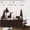 Deer Bear Birds Forests Fabric Shower Curtain With Waterproof Bath Decors, Perfect For A Woodland Themed Bathroom