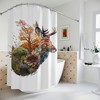 Deer Blend Animal Art Sherpa Shower Curtain, Unique Deer Curtain, Aesthetic Shower Curtain For Restrooms