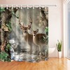 Deer Creek Waterproof Wildlife Fabric Shower Curtain, Perfect For Your Rustic Bathroom Decoration