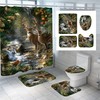 Deer Elk Animal Bathroom Shower Curtain Set - Animal Prints And Nature Patterns