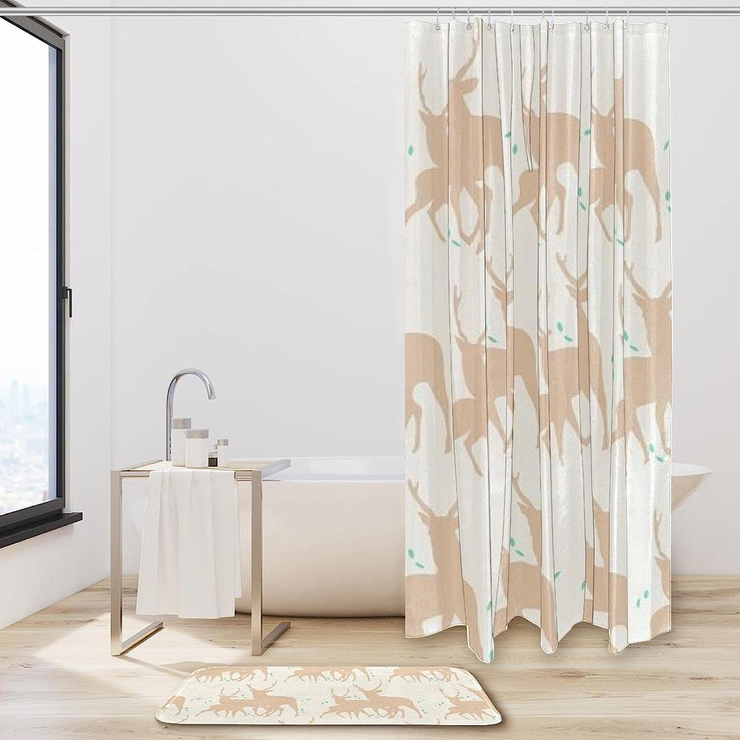 Deer Family Restroom Shower Curtain - Celebrate The Beauty Of Family And Nature - Image 2