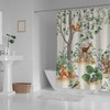 Deer Fox Squirrel Hedgehog Jungle Animals Shower Curtain With Waterproof Bathroom Decorations