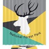 Deer Head Logo With Natural Forest Park Inspirational Quotes Shower Curtain