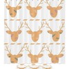 Deer Head Silhouette With Leaves Print Shower Curtain - Simple And Elegant Bathroom Decor
