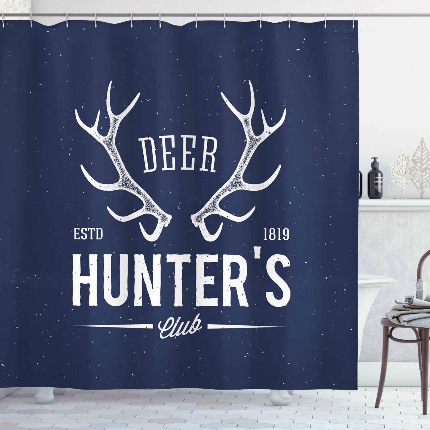 Deer Hunter Print Hunting Shower Curtain for Bathroom Decor