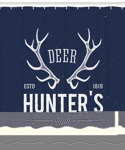 Deer Hunter Print Hunting Shower Curtain for Bathroom Decor