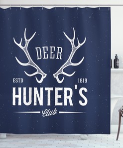 Deer Hunter Print Hunting Shower Curtain for Bathroom Decor