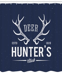 Deer Hunter Print Hunting Shower Curtain for Bathroom Decor