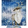 Deer In Snow Vintage Shower Curtain For A Winter Wonderland Bathroom