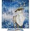 Deer In Snow Waterproof Bathroom Decors Shower Curtain, Adds Winter Charm To Your Bathroom Decor