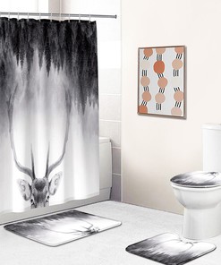 Deer Print Shower Curtain Bathroom Cover for a Rustic and Nature-Inspired Bathroom