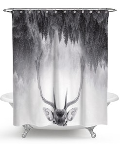Deer Print Shower Curtain Bathroom Cover for a Rustic and Nature-Inspired Bathroom