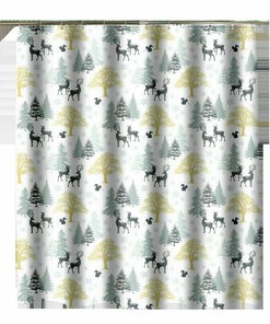 Deer Printed Waterproof Shower Curtain - Rustic Bathroom Decor