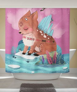 Deer Shower Curtain With Quotes - Creative And Artistic Bathroom Accessory