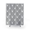 Deer Silhouette Design Grey And White Shower Curtain