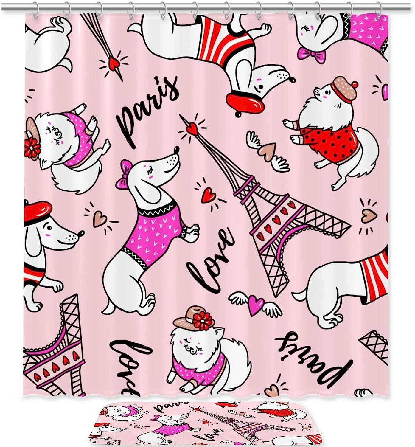 Deer Winter Penguin Art Shower Curtain - Whimsical Bathroom Decor