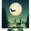 Deer in Forest Landscape Print Shower Curtain for Beautiful Home Decor