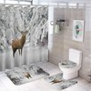 Deer in Snow Winter Forest Shower Curtain for Bathroom - Serene Shower Curtain Design for Winter Holidays
