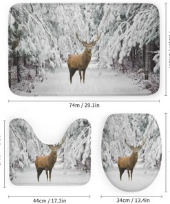 Deer in Snow Winter Forest Shower Curtain for Bathroom - Serene Shower Curtain Design for Winter Holidays