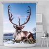 Deer in Snow Woodland Animal Shower Curtain for Bathroom