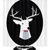 Deer with Red Bowtie Print Shower Curtain for Modern Farmhouse Bathroom Decor