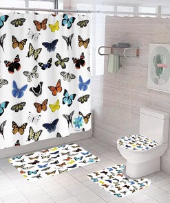 Delicate Butterfly Bathroom Curtain
