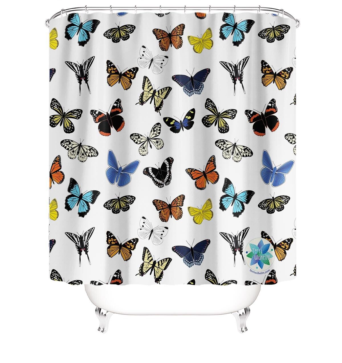 Delicate Butterfly Bathroom Curtain - Image 2