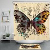 Delicate Butterfly Shower Curtain With Watercolor Design