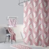 Delicate Feminine Pink Geometric Texture Shower Curtain for Bathroom Decor 