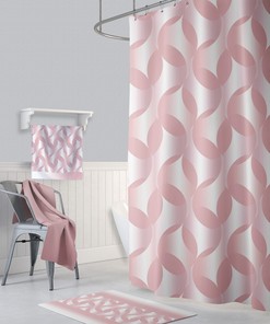 Delicate Feminine Pink Geometric Texture Shower Curtain for Bathroom Decor 