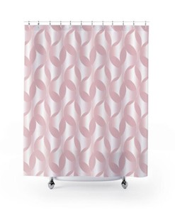 Delicate Feminine Pink Geometric Texture Shower Curtain for Bathroom Decor