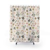Delicate Floral Shower Curtain For A Simple Yet Elegant Bathroom Design.