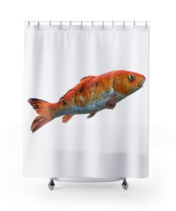 Delicate Koi Fish Shower Curtain in Neutral Colors, Perfect for Any Bathroom Decor