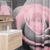 Delicate Rose Shower Curtain - Muted Grays and Pinks Photorealistic Floral Art 