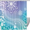 Delicate Snowflake Dots with Snow Print Fabric Shower Curtain for Winter Wonderland Bathroom
