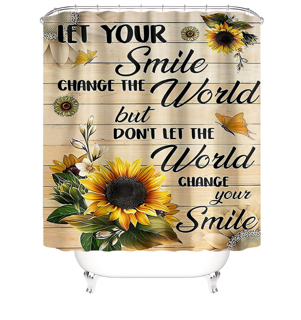Delicate Sunflower Shower Curtain for a Timeless and Charming Bathroom