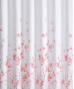 Delicate Watercolor Flowers Fabric Shower Curtain for Spring Bathroom