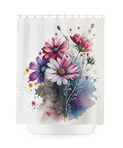 Delicate and Beautiful Blooming Flowers Shower Curtain for a Feminine Bathroom Decor