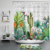 Delicate and Beautiful Cactus Flowers Shower Curtain with Vibrant Tropical Plants