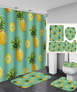 Delicious Pineapple Fruits Print Shower Curtain
