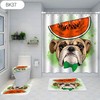 Delightful 3D Pet Dogs Watermelon Shower Curtain For Your Bathroom