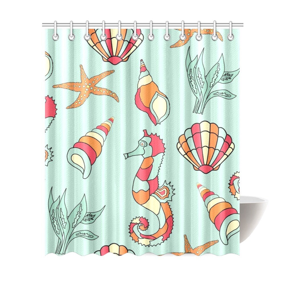 Delightful Seahorse Shower Curtain for Soothing Bathroom Decor