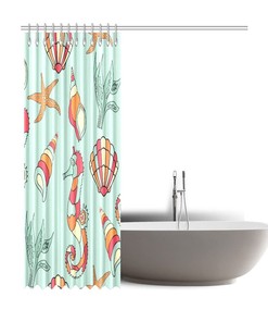 Delightful Seahorse Shower Curtain for Soothing Bathroom Decor