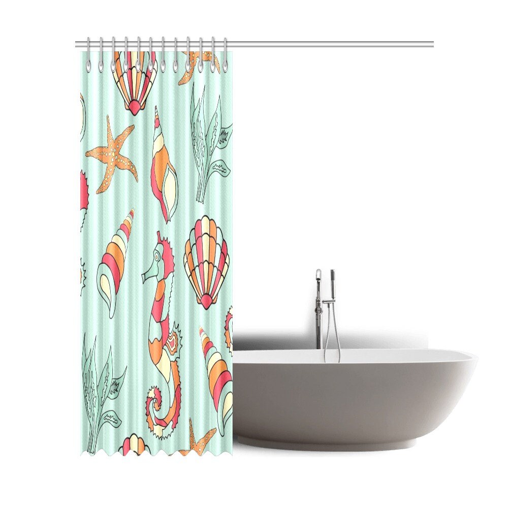 Delightful Seahorse Shower Curtain for Soothing Bathroom Decor